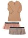 AIRDRESS set: camel top and 2 removable skirts (lush latte and beige tartan)
