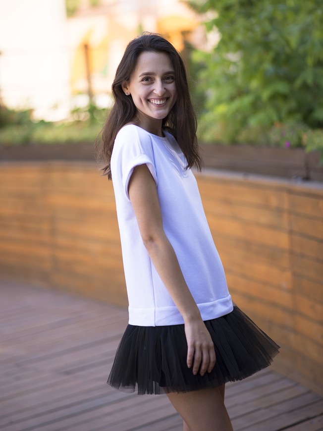 Платье-конструктор AIRDRESS белое со съемной черной юбкой