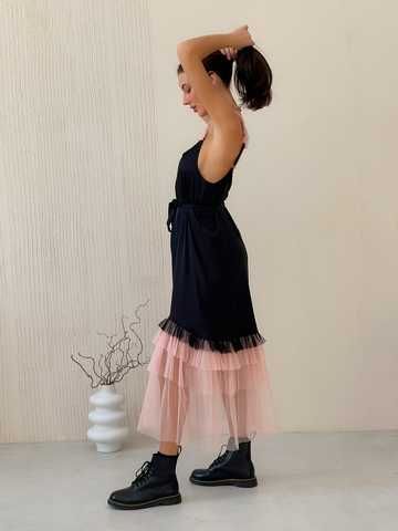 pink ruffle black dress Black Pink main image 1