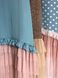Blue polka dot maxi slip dress with dusty pink tulle ruffles