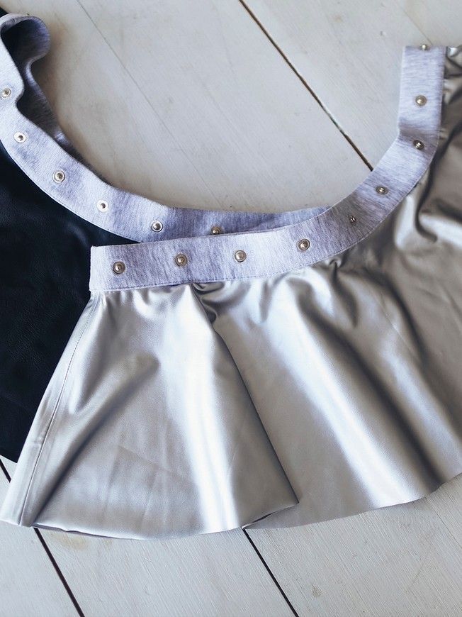 Съемная юбочка из экокожи к платью-конструктору AIRDRESS Тю-Тю! XXS серебряная