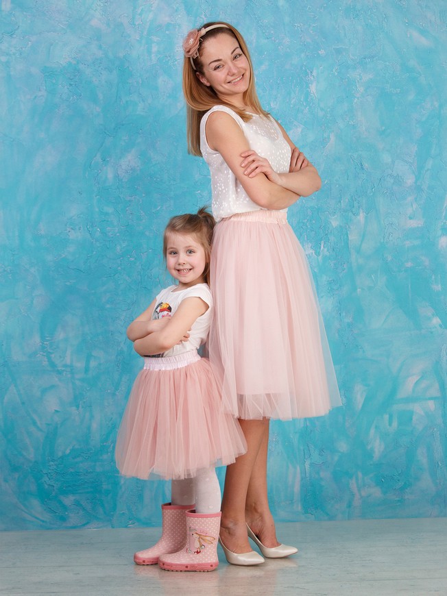 Blush Pink Tulle skirt AIRSKIRT Family Look