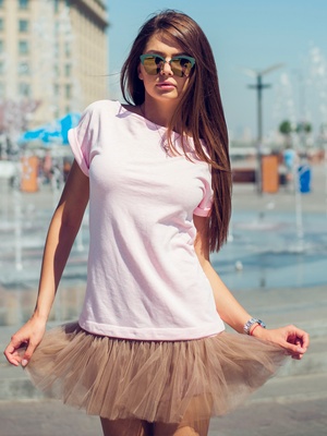 Сукня-конструктор AIRDRESS рожева зі знімною спідницею латте