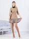 Constructor-dress camel Airdress with removable beige pied-de-poule skirt and collar