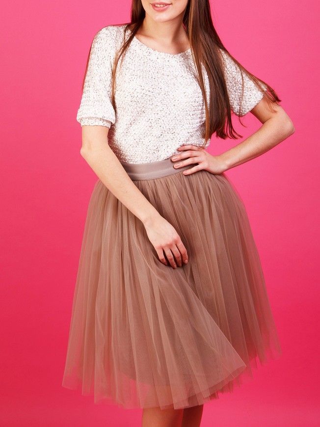Beige Latte Tulle skirt AIRSKIRT