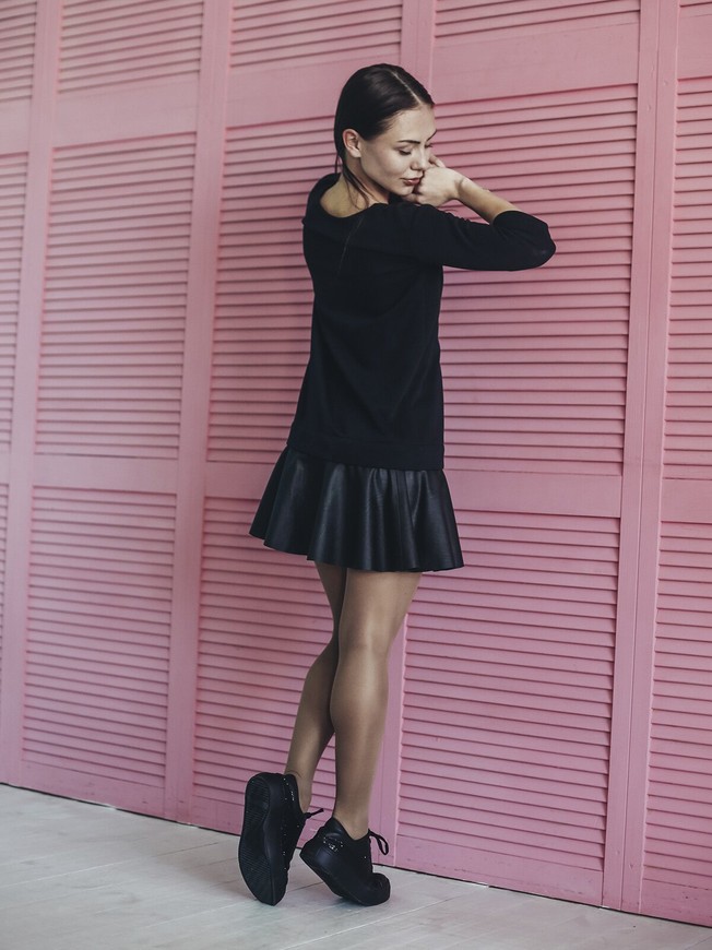 Сукня-конструктор AIRDRESS чорна зі знімною чорною спідницею з екошкіри