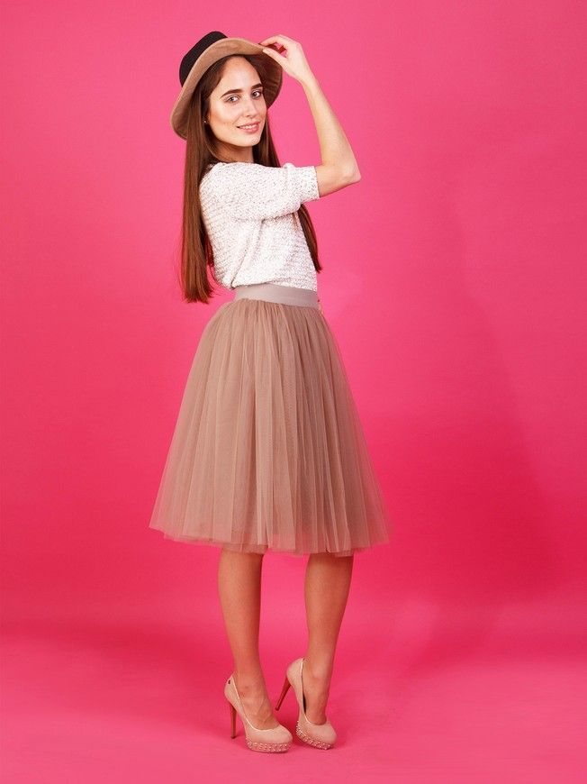 Beige Latte Tulle skirt AIRSKIRT