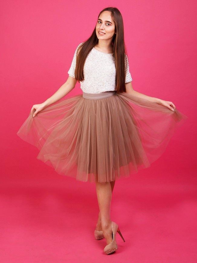 Beige Latte Tulle skirt AIRSKIRT