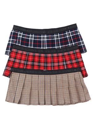 Комплект из 3-х съемных юбочек к платью-конструктору AIRDRESS Тю-Тю! XXS: синяя, красная и бежевая в клетку в складку