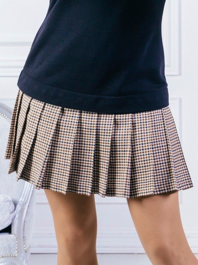 Set of 3 removable skirts fot constructor dress AIRDRESS Tyu-Tyu! XXS: navy blue, red and beige tartan