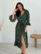 Wrap-dress with frills Tyu-Tyu! XS green in floral print