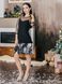 Tulle constructor-dress black Airdress with removable silver-black sequins skirt