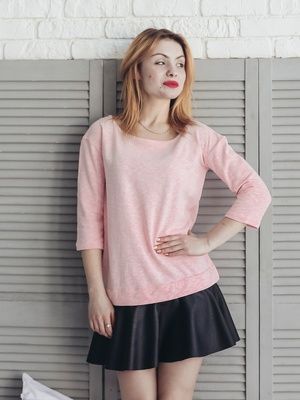 Сукня-конструктор AIRDRESS рожева зі знімною чорною спідницею з екошкіри