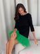 Constructor-dress black AIRDRESS Evening with removable bright green skirt