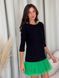 Constructor-dress black AIRDRESS Evening with removable bright green skirt