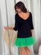 Constructor-dress black AIRDRESS Evening with removable bright green skirt