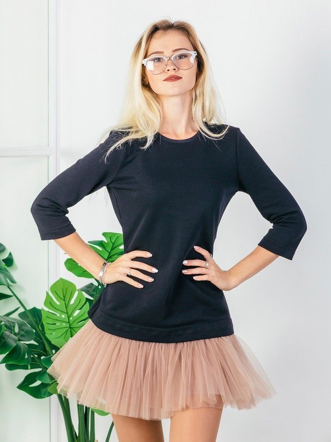 Сукня-конструктор AIRDRESS чорна зі знімною спідницею латте