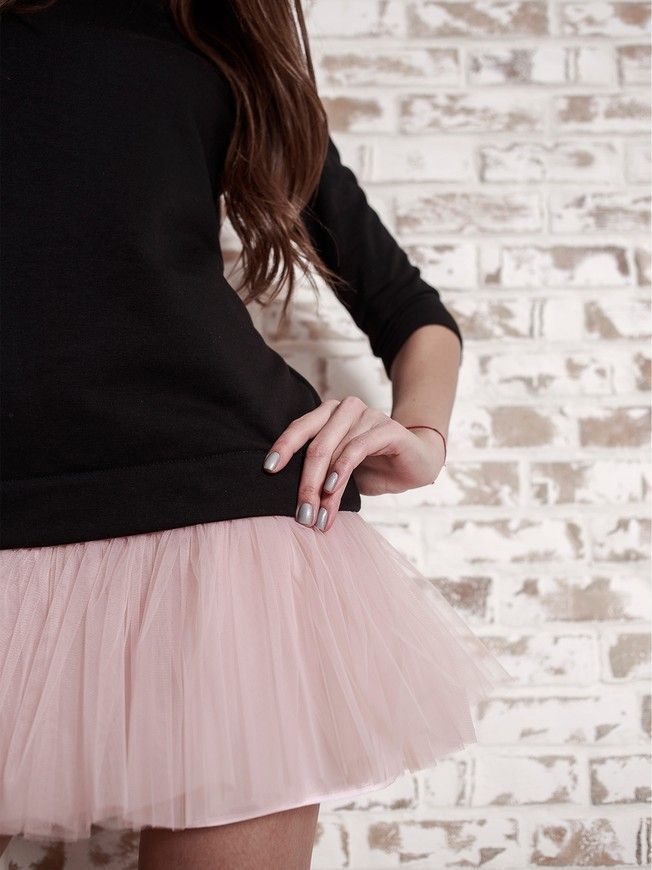 AIRDRESS set: black top and 3 removable skirts (lush blush pink, black, latte)