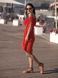Red mini sundress with red tulle ruffles