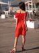 Red mini sundress with red tulle ruffles