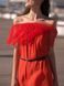 Red mini sundress with red tulle ruffles