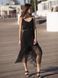 Black maxi sundress with black tulle ruffles