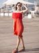 Red mini sundress with red tulle ruffles