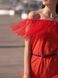 Red mini sundress with red tulle ruffles