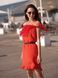Red mini sundress with red tulle ruffles