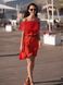 Red mini sundress with red tulle ruffles