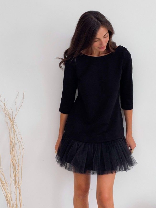 Платье-конструктор AIRDRESS Evening черное со съемной черной юбочкой