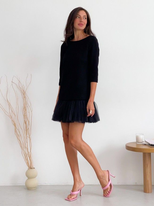 Платье-конструктор AIRDRESS Evening черное со съемной черной юбочкой