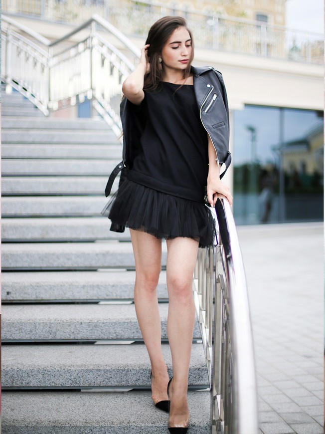 Constructor-dress black Airdress with removable black skirt