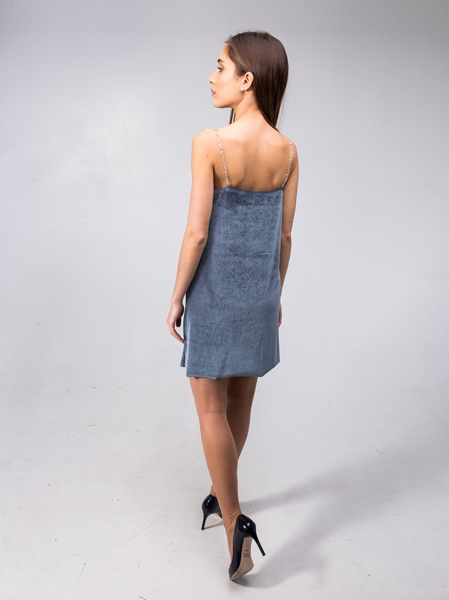 Сукня-комбінаця Velvet Slip Dress міні графітова