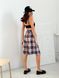Bermuda shorts oversize Boyfriend's Tyu-Tyu! XS/S milk in red-navy blue tartan