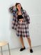 Bermuda shorts oversize Boyfriend's Tyu-Tyu! XS/S milk in red-navy blue tartan