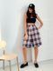 Bermuda shorts oversize Boyfriend's Tyu-Tyu! XS/S milk in red-navy blue tartan