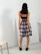 Bermuda shorts oversize Boyfriend's Tyu-Tyu! XS/S milk in red-navy blue tartan