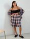Bermuda shorts oversize Boyfriend's Tyu-Tyu! XS/S milk in red-navy blue tartan