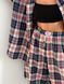 Bermuda shorts oversize Boyfriend's Tyu-Tyu! XS/S milk in red-navy blue tartan