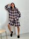 Bermuda shorts oversize Boyfriend's Tyu-Tyu! XS/S milk in red-navy blue tartan