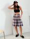 Bermuda shorts oversize Boyfriend's Tyu-Tyu! XS/S milk in red-navy blue tartan