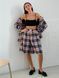 Bermuda shorts oversize Boyfriend's Tyu-Tyu! XS/S milk in red-navy blue tartan