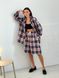 Bermuda shorts oversize Boyfriend's Tyu-Tyu! XS/S milk in red-navy blue tartan