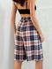 Bermuda shorts oversize Boyfriend's Tyu-Tyu! XS/S milk in red-navy blue tartan