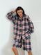 Bermuda shorts oversize Boyfriend's Tyu-Tyu! XS/S milk in red-navy blue tartan