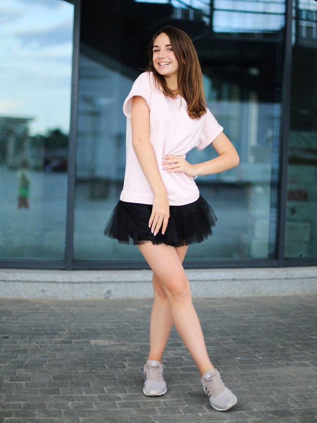 Платье-конструктор AIRDRESS розовое со съемной черной юбкой