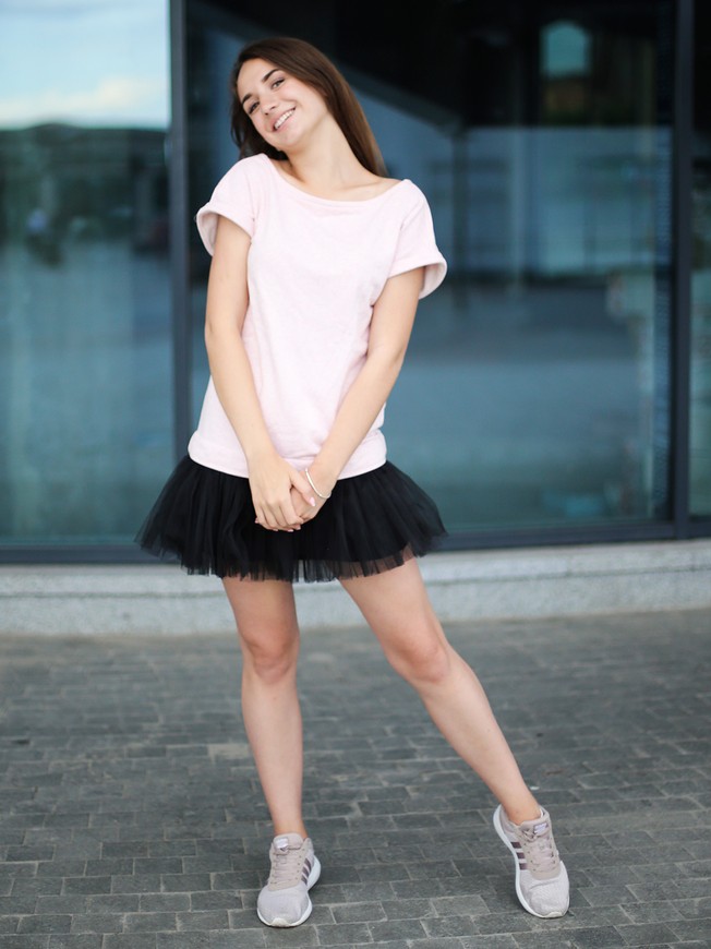 Платье-конструктор AIRDRESS розовое со съемной черной юбкой