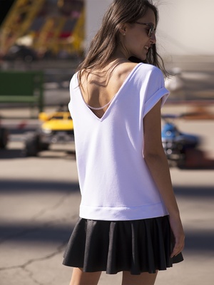 Сукня-конструктор AIRDRESS біла зі знімною чорною спідницею з екошкіри