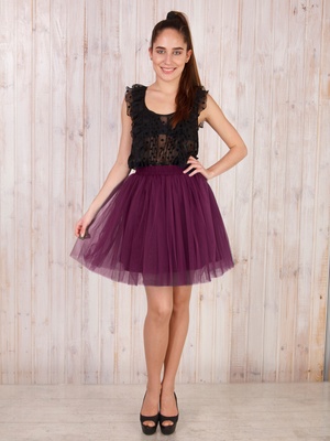 Plum Violet Tulle skirt Airskirt mini